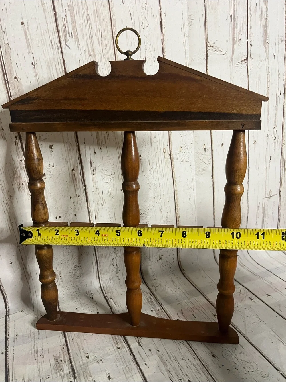 Vintage Rustic Spoon Rack With Spindles Standing Or Wall Hanging